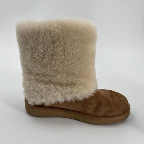 Ugg Patten Shearling Suede Boots Womens 6 Chestnut Brown - Picture 7 of 10